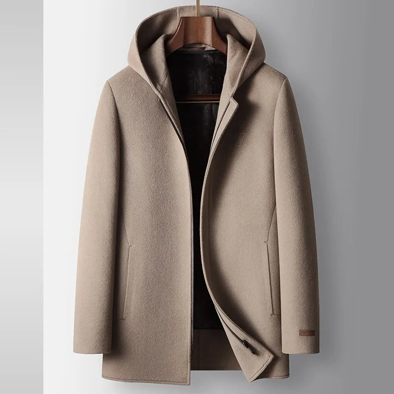 100% Wool Hooded Coat Velano London